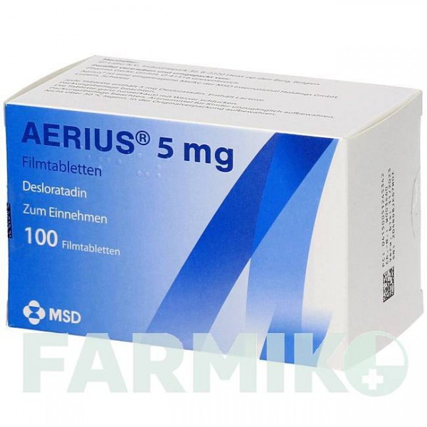 ЭРИУС (AERIUS) 5 мг таблетки 100 шт - Дезлоратадин PHARMA GERKE