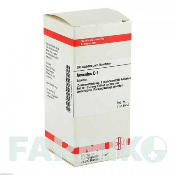 ЭСКУЛЮС (AESCULUS) D 1 таблетки 200 шт - Гомеопатия DHU