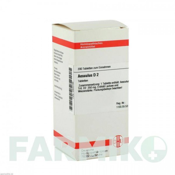 ЭСКУЛЮС (AESCULUS) D 2 таблетки 200 шт - Гомеопатия DHU