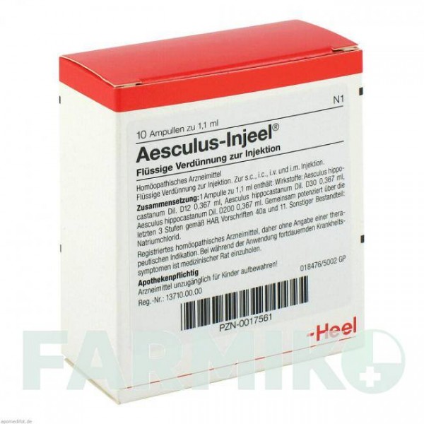 ЭСКУЛЮС ИНЬЕЛЬ (AESCULUS INJEEL) ампулы 10 шт - Гомеопатия BIOLOGISCHE HEILMITTEL HEEL