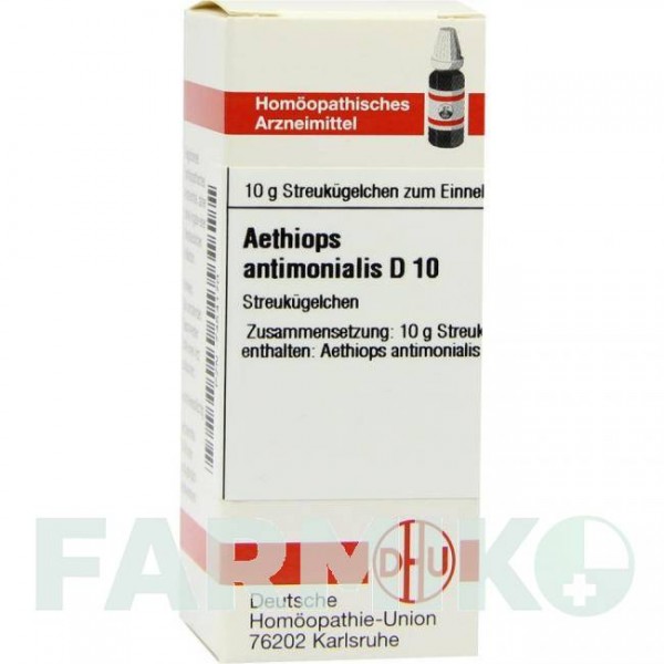 ЭТИОПС АНТИМОНИАЛИС (AETHIOPS ANTIMONIALIS) D 10 глобули 10 г - Гомеопатия DHU