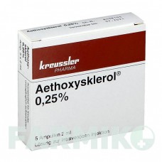 ЭТОКСИСКЛЕРОЛ (AETHOXYSKLEROL) 0,25% раствор 5x2 мл - Полидоканол (лауромакрогол 400) CHEMISCHE FABRIK KREUSSLER