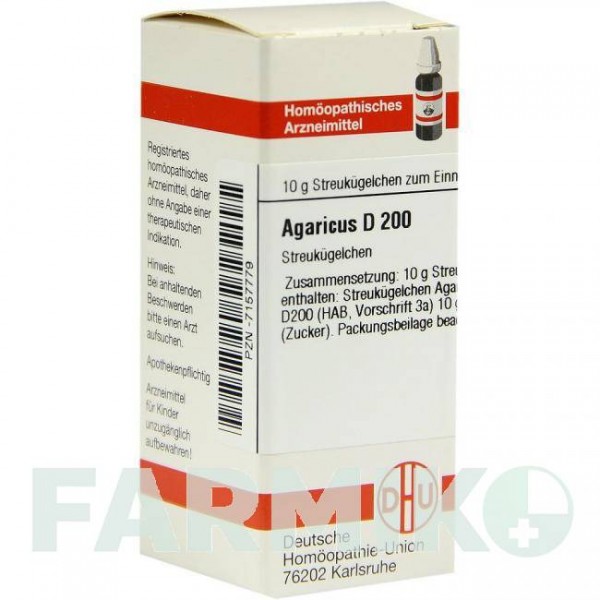 АГАРИКУС (AGARICUS) D 200 глобули 10 г - Гомеопатия DHU
