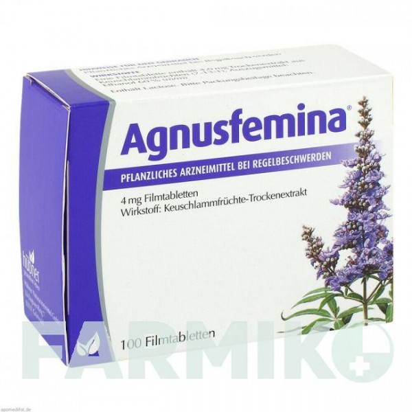 АГНУСФЕМІНА (AGNUSFEMINA) 4 мг таблетки 100 шт - Плоди цнотливого дерева HUBNER NATUR