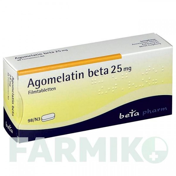 АГОМЕЛАТИН (AGOMELATIN) 25 мг таблетки 98 шт - Агомелатин BETAPHARM