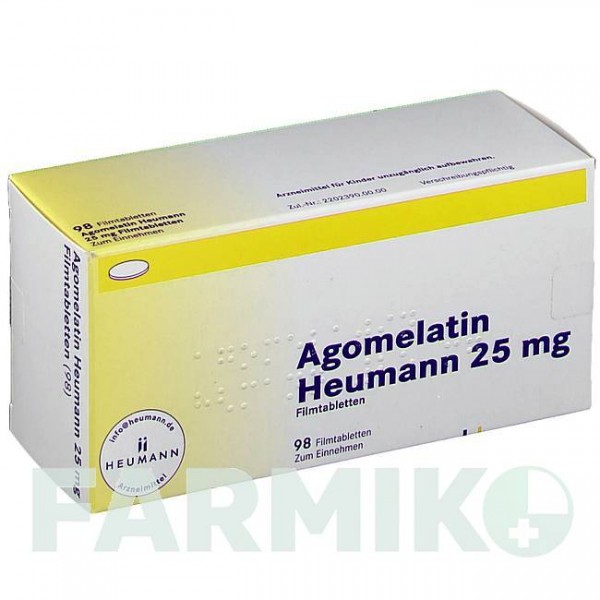 АГОМЕЛАТИН (AGOMELATIN) 25 мг таблетки 98 шт - Агомелатин HEUMANN PHARMA
