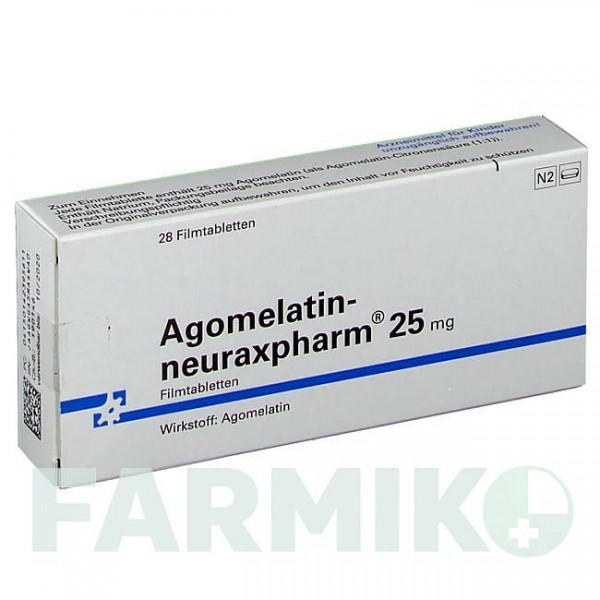 АГОМЕЛАТИН (AGOMELATIN) 25 мг таблетки 28 шт - Агомелатин NEURAXPHARM
