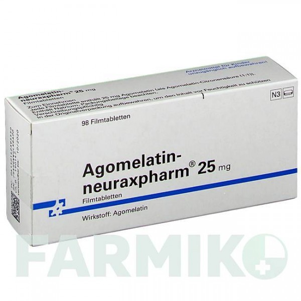 АГОМЕЛАТИН (AGOMELATIN) 25 мг таблетки 98 шт - Агомелатин NEURAXPHARM