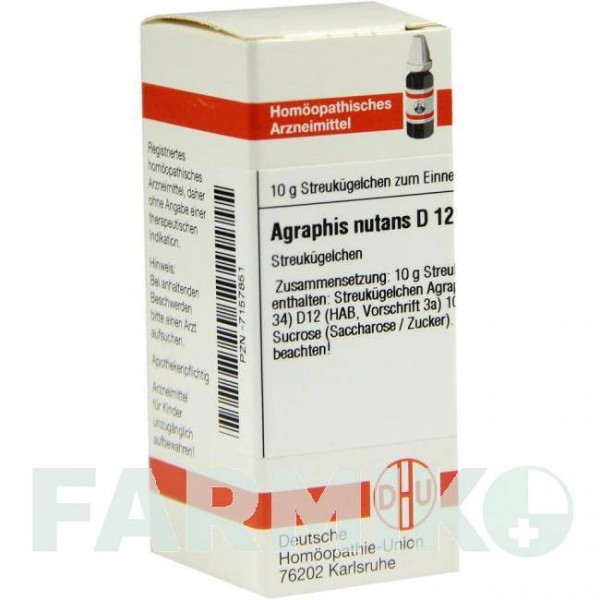 АГРАФИС НУТАНС (AGRAPHIS NUTANS) D 12 глобули 10 г - Гомеопатия DHU