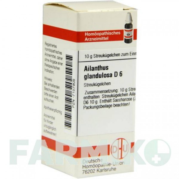 АЙЛАНТУС ГЛАНДУЛОСА (AILANTHUS GLANDULOSA) D 6 глобули 10 г - Гомеопатия DHU