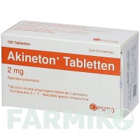 АКИНЕТОН (AKINETON) 2 мг таблетки 100 шт - Бипериден KOHLPHARMA