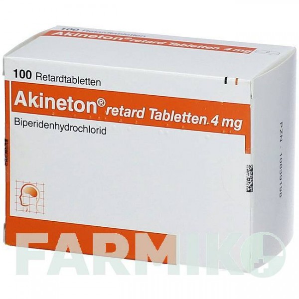 АКИНЕТОН (AKINETON) 4 мг таблетки 100 шт - Бипериден EUROPEAN PHARMA