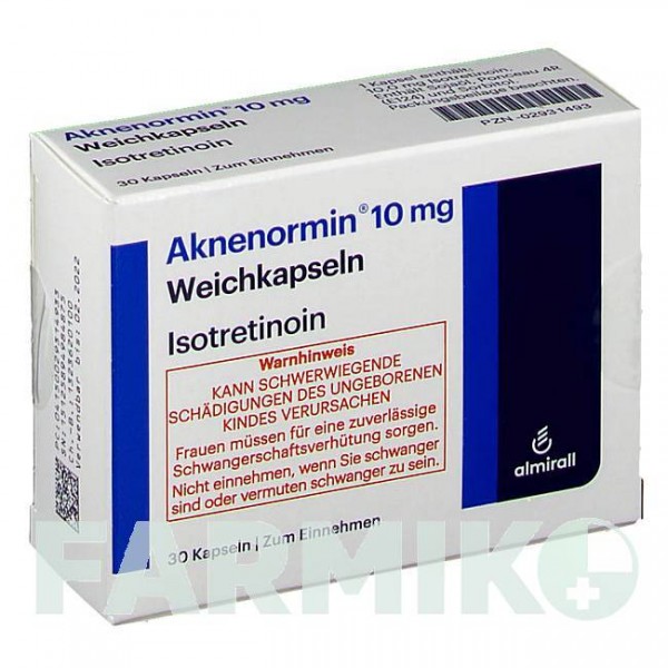 АКНЕНОРМІН (AKNENORMIN) 10 мг капсули 30 шт - Ізотретиноїн ALMIRALL