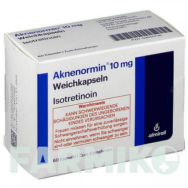 АКНЕНОРМІН (AKNENORMIN) 10 мг капсули 60 шт - Ізотретиноїн ALMIRALL