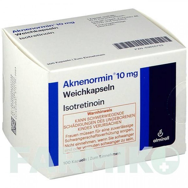 АКНЕНОРМІН (AKNENORMIN) 10 мг капсули 100 шт - Ізотретиноїн ALMIRALL