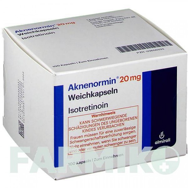 АКНЕНОРМІН (AKNENORMIN) 20 мг капсули 100 шт - Ізотретиноїн ALMIRALL