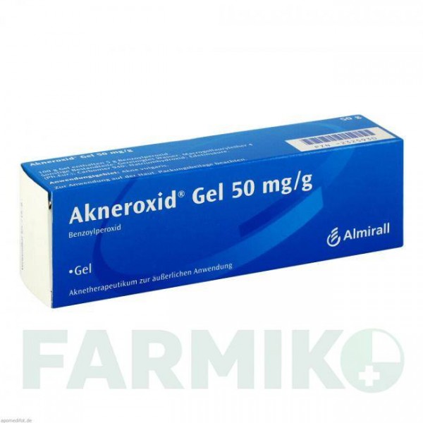 АКНЕРОКСИД (AKNEROXID) 50 мг/г гель 50 г - Бензоил пероксид ALMIRALL