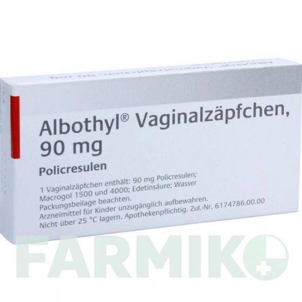 АЛБОТИЛ (ALBOTHYL) суппозитории 6 шт - Поликрезулен ORIFARM