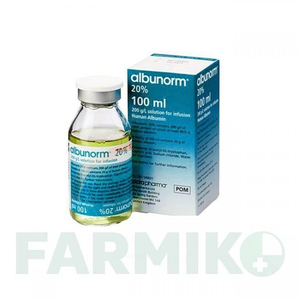 АЛЬБУНОРМ (ALBUNORM) 20% розчин 100 мл - Альбумін OCTAPHARMA