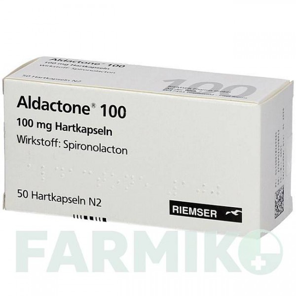 АЛЬДАКТОН (ALDACTONE) 100 капсули 50 шт - Спіронолактон ESTEVE PHARMACEUTICALS