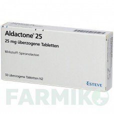 АЛЬДАКТОН (ALDACTONE) 25 таблетки 50 шт - Спиронолактон ESTEVE PHARMACEUTICALS