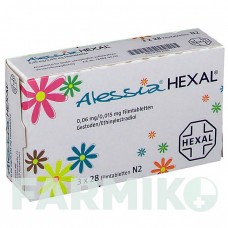 АЛЕССИА (ALESSIA) 0,06 мг/0,015 мг таблетки 3x28 шт - Гестоден, Этинилэстрадиол HEXAL