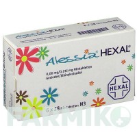 АЛЕССИА (ALESSIA) 0,06 мг/0,015 мг таблетки 6x28 шт - Гестоден, Этинилэстрадиол HEXAL