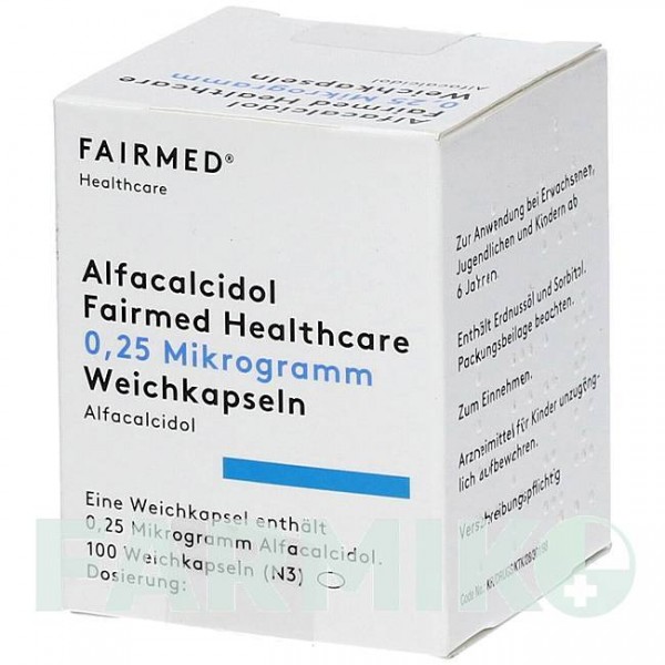 АЛЬФАКАЛЬЦИДОЛ (ALFACALCIDOL) 0,25 мкг капсули 30 шт - Альфакальцидол FAIRMED HEALTHCARE