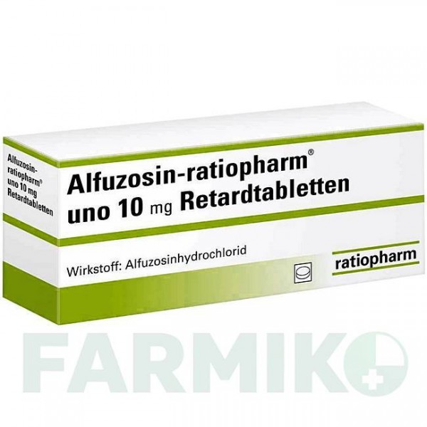АЛФУЗОЗИН (ALFUZOSIN) 10 мг таблетки 50 шт - Альфузозин RATIOPHARM