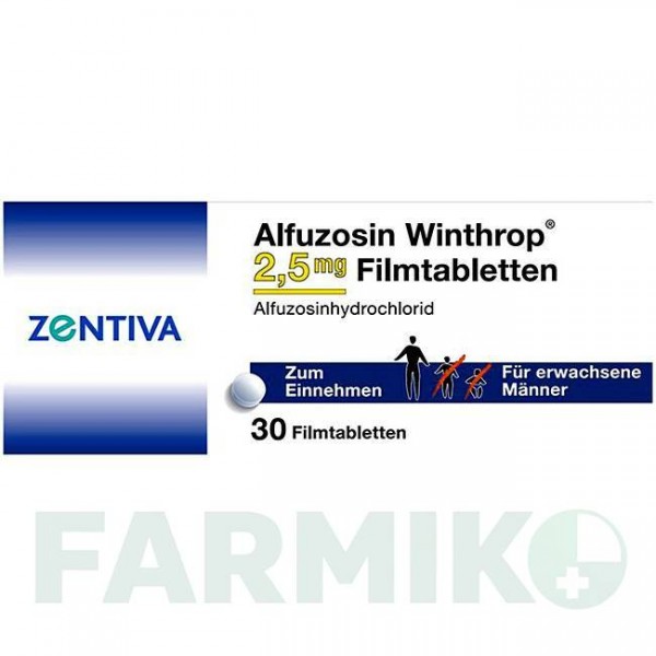 АЛФУЗОЗИН (ALFUZOSIN) 2,5 мг таблетки 30 шт - Альфузозин ZENTIVA