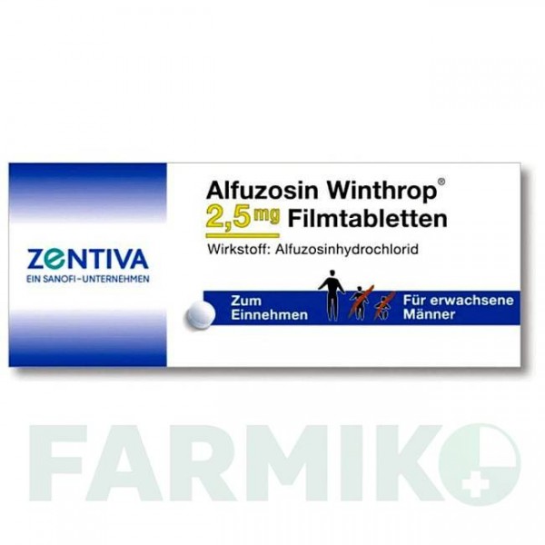 АЛФУЗОЗИН (ALFUZOSIN) 2,5 мг таблетки 100 шт - Альфузозин ZENTIVA