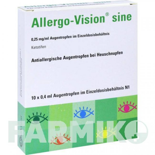 АЛЛЕРГО ВИЗИОН (ALLERGO VISION) 0,25 мг/мл пипетки 10x0,4 мл - Кетотифен OMNIVISION
