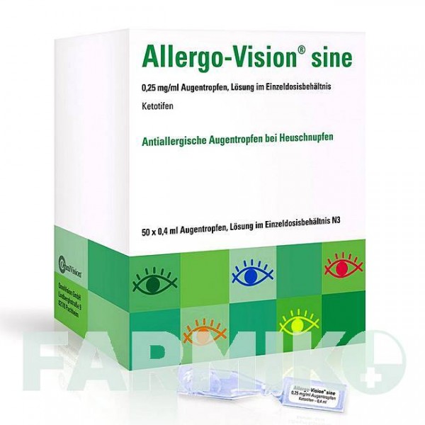 АЛЛЕРГО ВІЗІОН (ALLERGO VISION) 0,25 мг/мл піпетки 50x0,4 мл - Кетотифен OMNIVISION