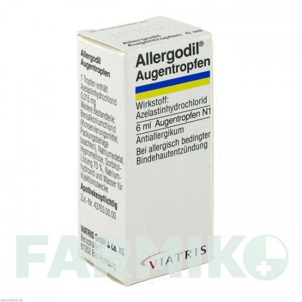 АЛЛЕРГОДИЛ (ALLERGODIL) капли 6 мл - Азеластин MEDA PHARMA