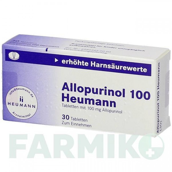 АЛЛОПУРИНОЛ (ALLOPURINOL) 100 таблетки 30 шт - Аллопуринол HEUMANN PHARMA