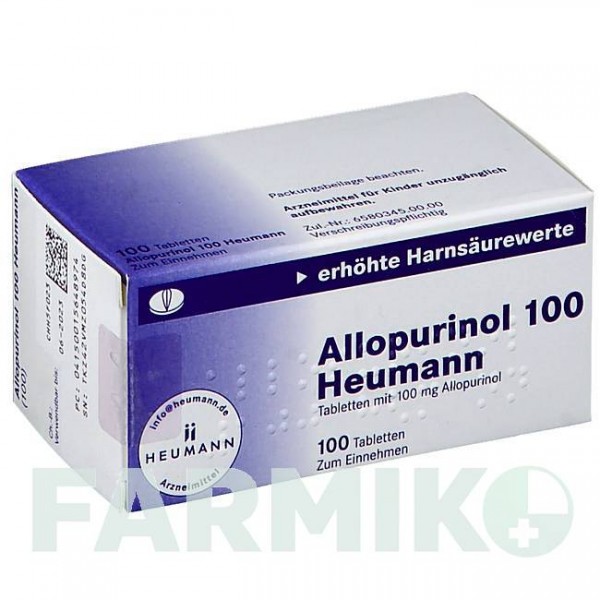 АЛЛОПУРІНОЛ (ALLOPURINOL) 100 таблетки 100 шт - Алопуринол HEUMANN PHARMA