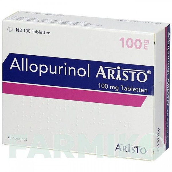 АЛЛОПУРИНОЛ (ALLOPURINOL) 100 мг таблетки 100 шт - Аллопуринол ARISTO PHARMA