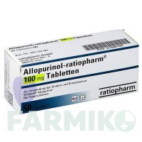 АЛЛОПУРІНОЛ (ALLOPURINOL) 100 мг таблетки 50 шт - Алопуринол RATIOPHARM