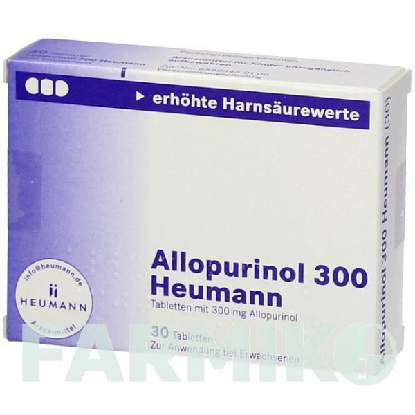 АЛЛОПУРИНОЛ (ALLOPURINOL) 300 таблетки 30 шт - Аллопуринол HEUMANN PHARMA