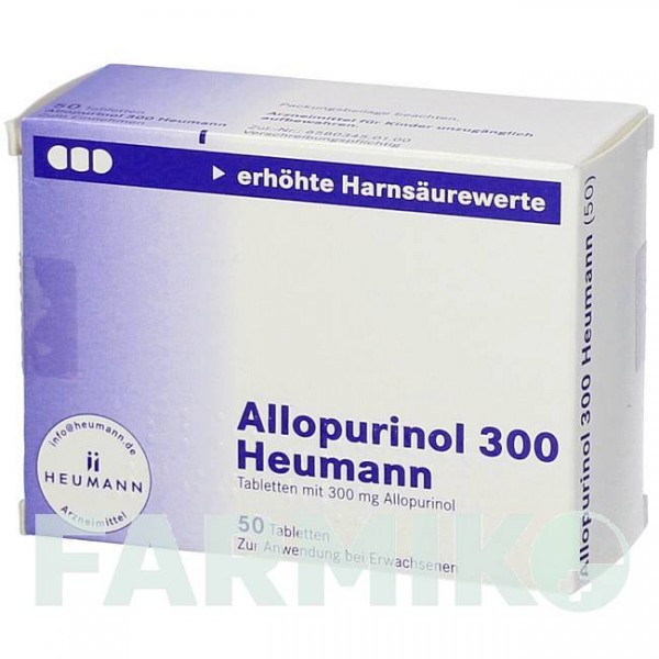 АЛЛОПУРІНОЛ (ALLOPURINOL) 300 таблетки 50 шт - Алопуринол HEUMANN PHARMA