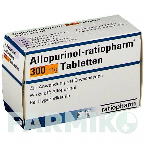 АЛЛОПУРИНОЛ (ALLOPURINOL) 300 мг таблетки 100 шт - Аллопуринол RATIOPHARM