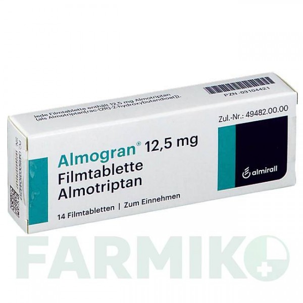 АЛМОГРАН (ALMOGRAN) 12,5 мг таблетки 14 шт - Алмотриптан ALMIRALL
