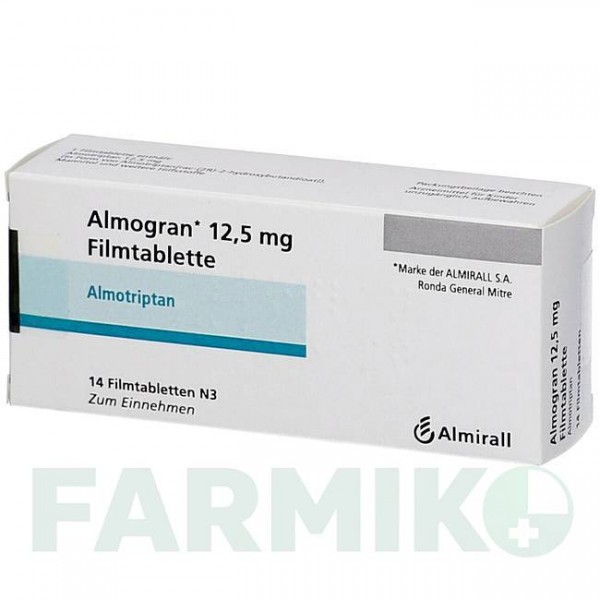 АЛМОГРАН (ALMOGRAN) 12,5 мг таблетки 14 шт - Алмотриптан EMRA-MED