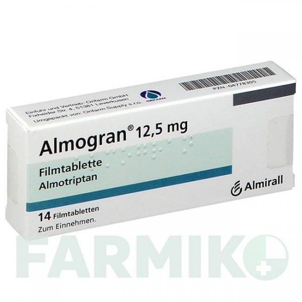 АЛМОГРАН (ALMOGRAN) 12,5 мг таблетки 14 шт - Алмотриптан ORIFARM