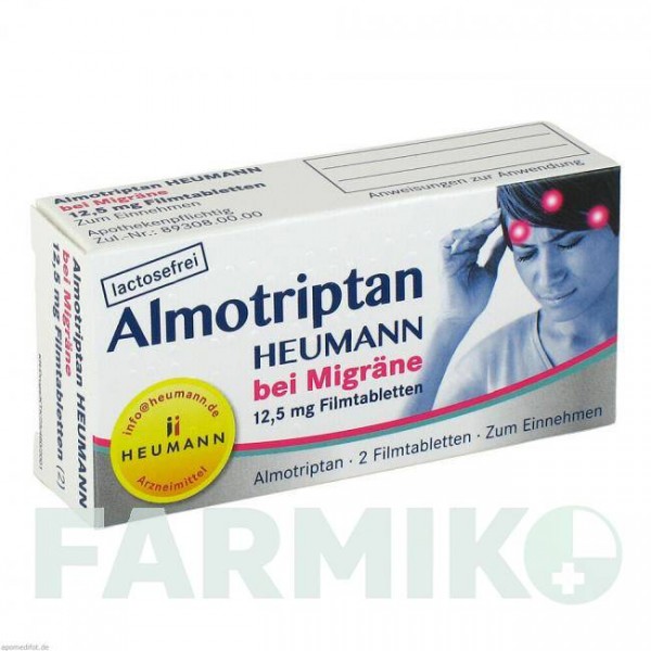 АЛМОТРИПТАН (ALMOTRIPTAN) 12,5 мг таблетки 2 шт - Алмотриптан HEUMANN PHARMA