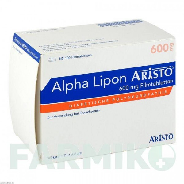 АЛЬФА ЛІПОН (ALPHA LIPON) 600 мг таблетки 100 шт - Тіоктова кислота ARISTO PHARMA