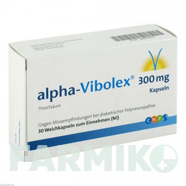 АЛЬФА ВІБОЛЕКС (ALPHA VIBOLEX) 300 мг капсули 30 шт - Тіоктова кислота CNP PHARMA