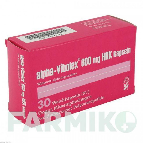 АЛЬФА ВІБОЛЕКС (ALPHA VIBOLEX) 600 мг капсули 30 шт - Тіоктова кислота CNP PHARMA