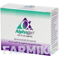 АЛЬФАГАН (ALPHAGAN) 0,2% 2 мг/мл краплі 3x5 мл - Бримонідин CC PHARMA