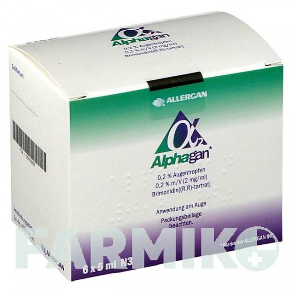 АЛЬФАГАН (ALPHAGAN) 0,2% 2 мг/мл капли 5 мл - Бримонидин EMRA-MED